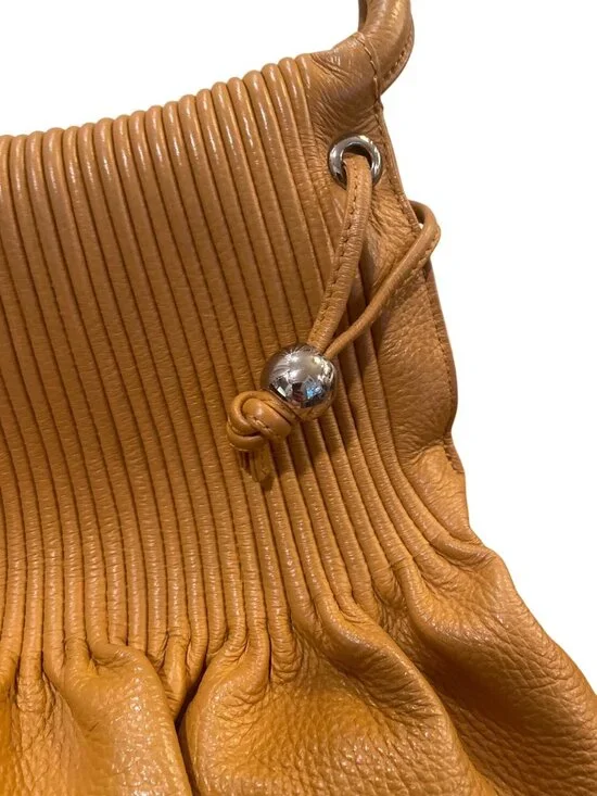 Bodhi wms handmade mustard leather large hobo shoulder bag 13'x13" SKU 10,014 - Picture 5 of 16